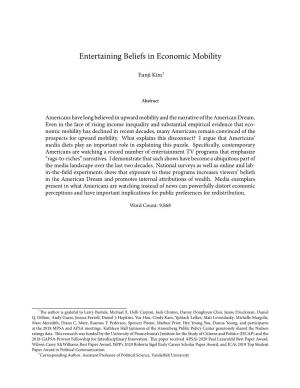 Entertaining Beliefs in Economic Mobility