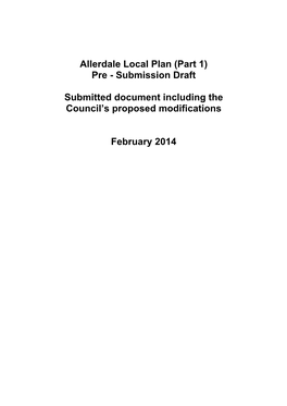 Allerdale Local Plan (Part 1) Pre - Submission Draft