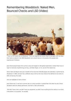 Remembering Woodstock: Naked Men, Bounced Checks and LSD (Video)