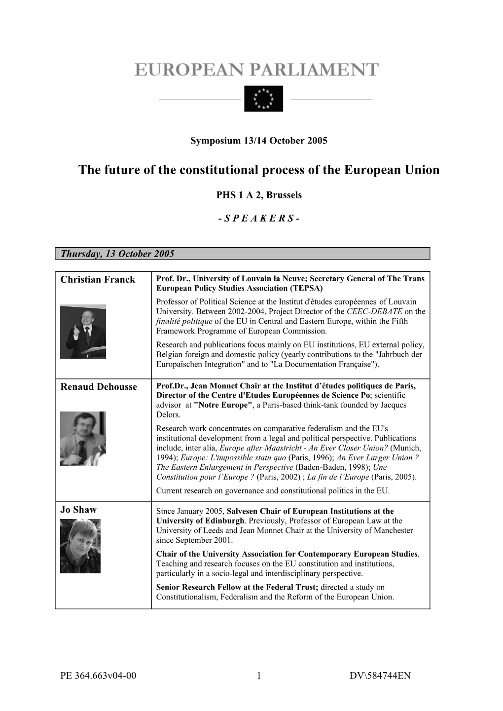 The Future of the Constitutional Process of the European Union