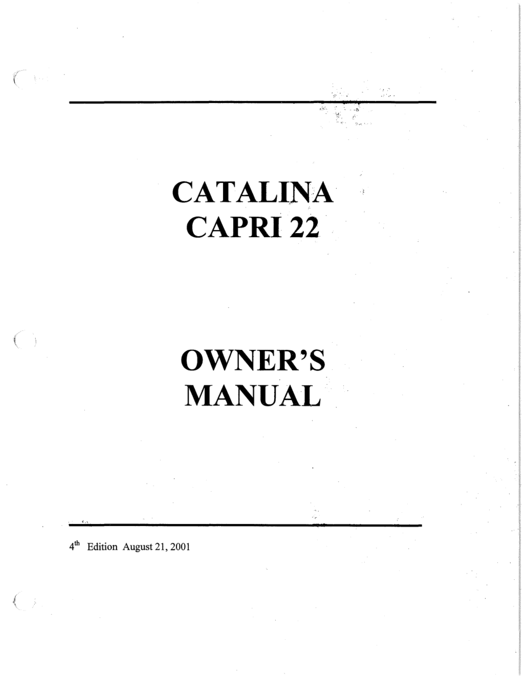 Catali.Na , Capri22-- Owner's Manual