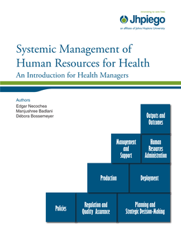 Systemic Management of Human Resources for Health an Introduction for Health Managers
