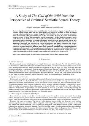 A Study of the Call of the Wild from the Perspective of Greimas' Semiotic Square Theory