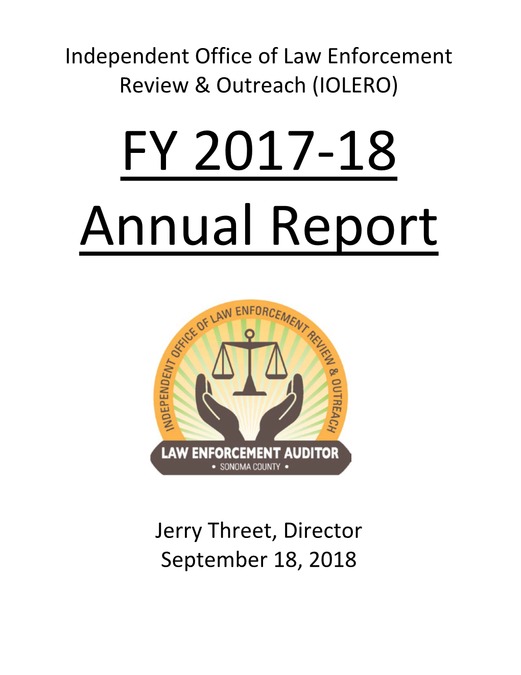 IOLERO Annual Report FY 2017-18