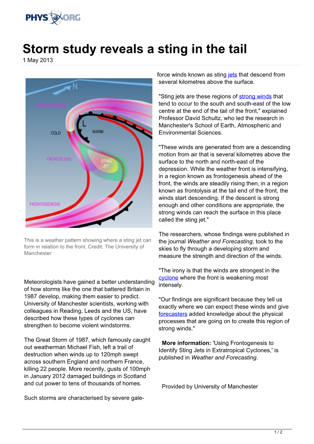 Storm Study Reveals a Sting in the Tail 1 May 2013