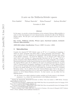 A Note on the Malliavin-Sobolev Spaces