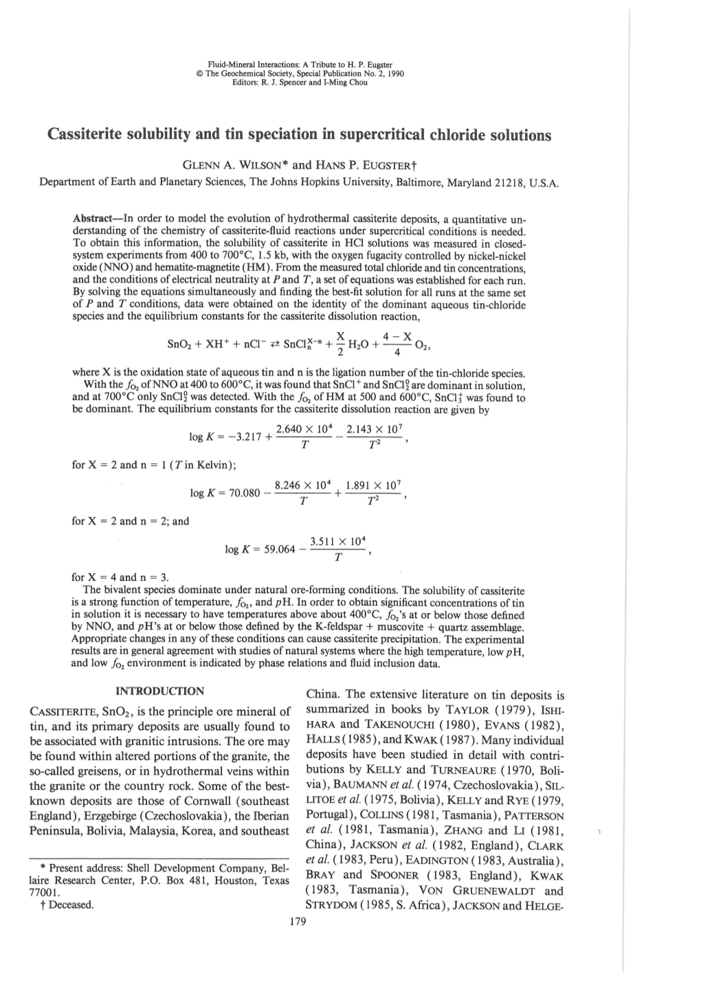 Cassiterite Solubility and Tin Speciation in Supercritical Chloride Solutions