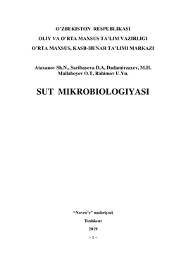 Sut Mikrobiologiyasi