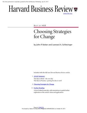 Choosing Strategies for Change