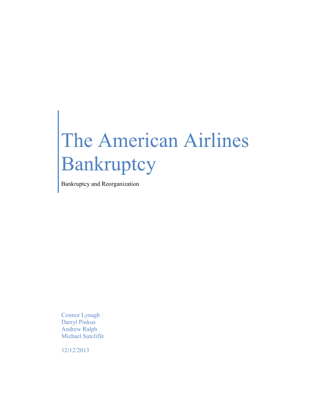 American Airlines Bankruptcy