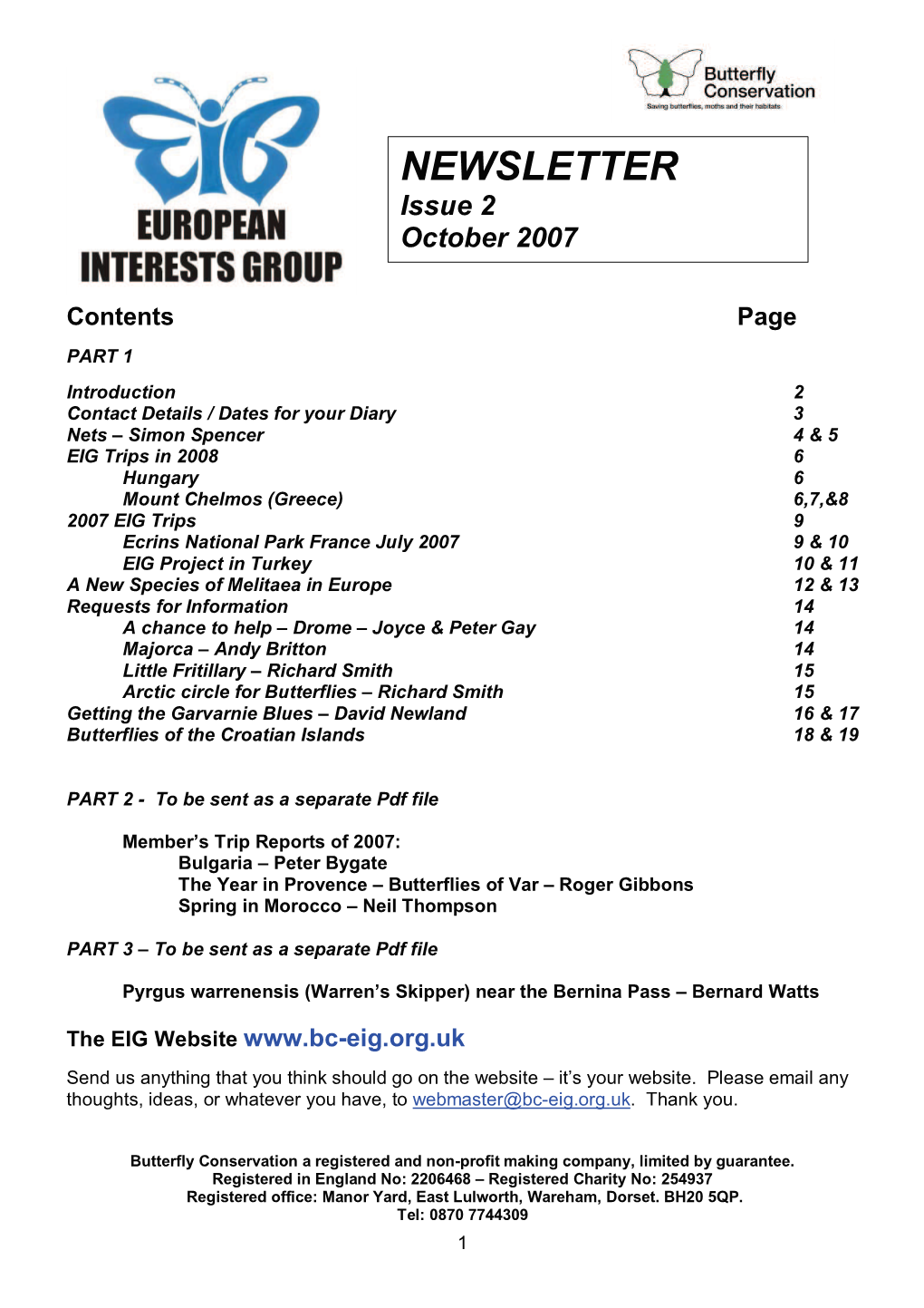 NEWSLETTER Issue 2 October 2007