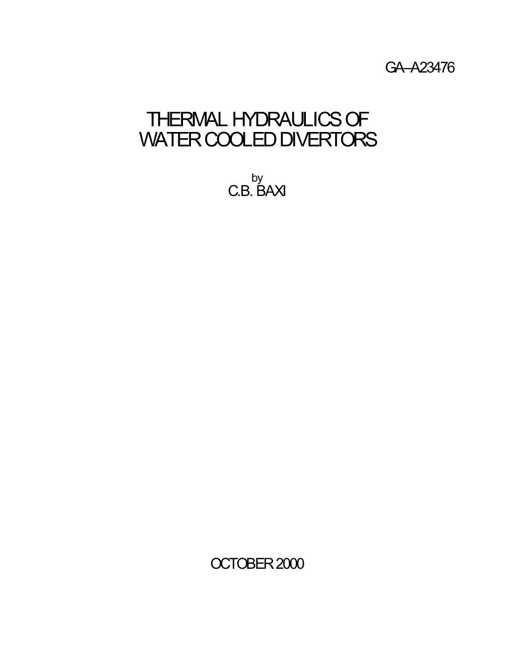 Thermal Hydraulics of Water Cooled Divertors