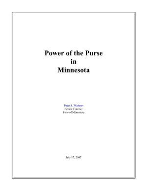 Power of the Purse in Minnesota