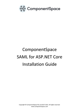 Componentspace SAML for ASP.NET Core Installation Guide