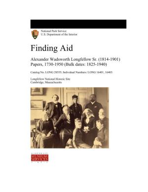 Finding Aid to the Alexander Wadsworth Longfellow