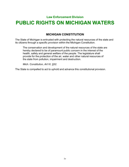 Public Rights on Michigan Waters