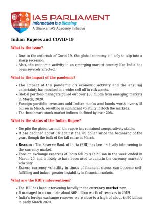 Indian Rupees and COVID-19