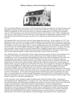 Military History of the Van Schaick Mansion