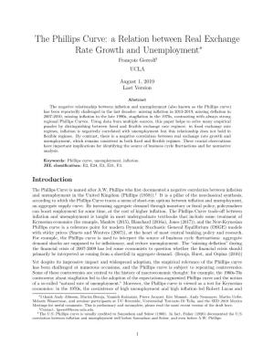 The Phillips Curve: a Relation Between Real Exchange Rate Growth and Unemployment∗ François Geerolf† UCLA
