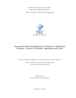 Sequential Code Parallelization for Multi-Core Embedded Systems: a Survey of Models, Algorithms and Tools