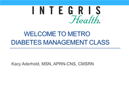 Metro Diabetes Management Class