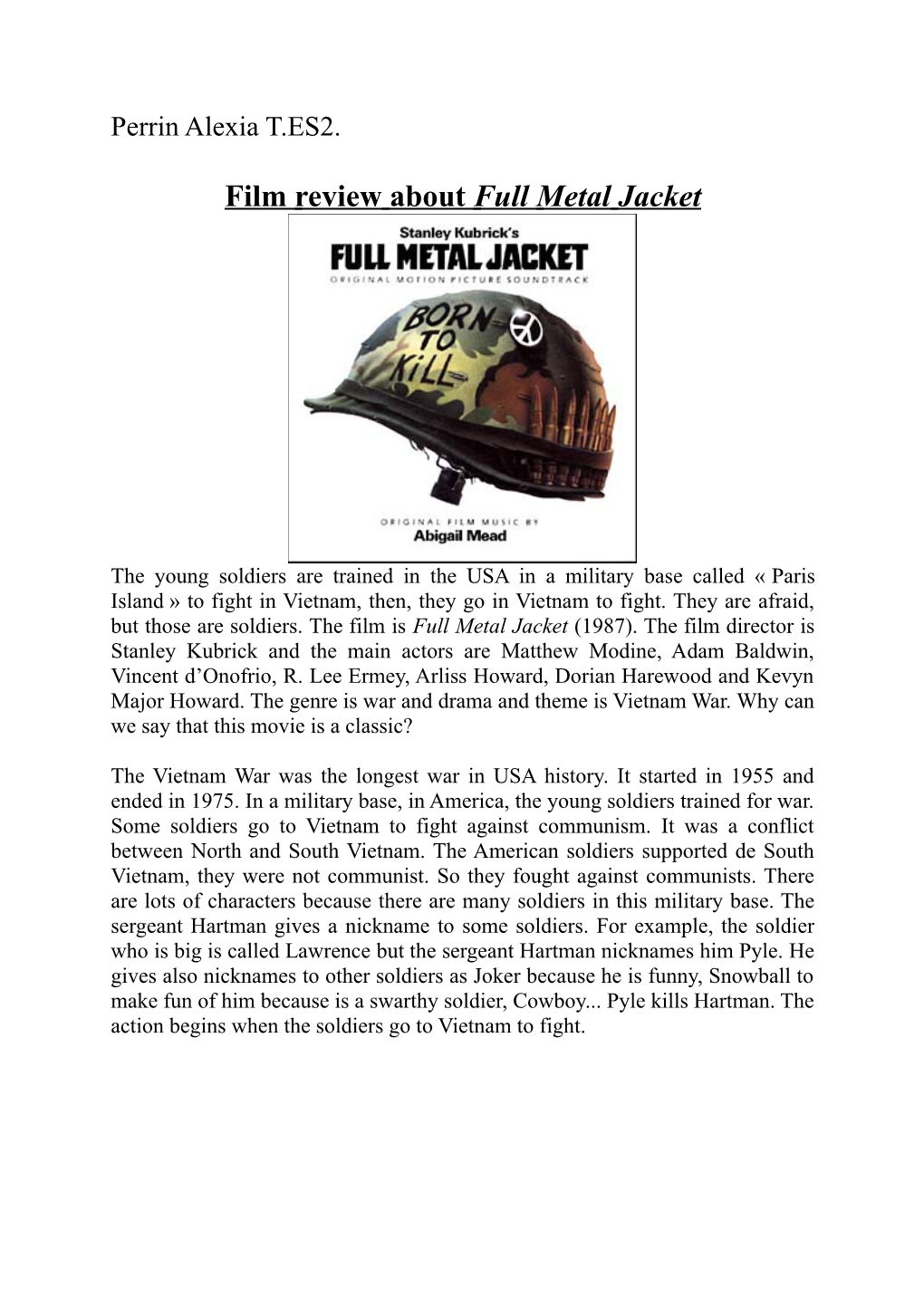 Film Review About Full Metal Jacket