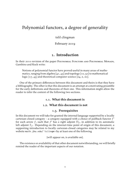 Polynomial Functors, a Degree of Generality