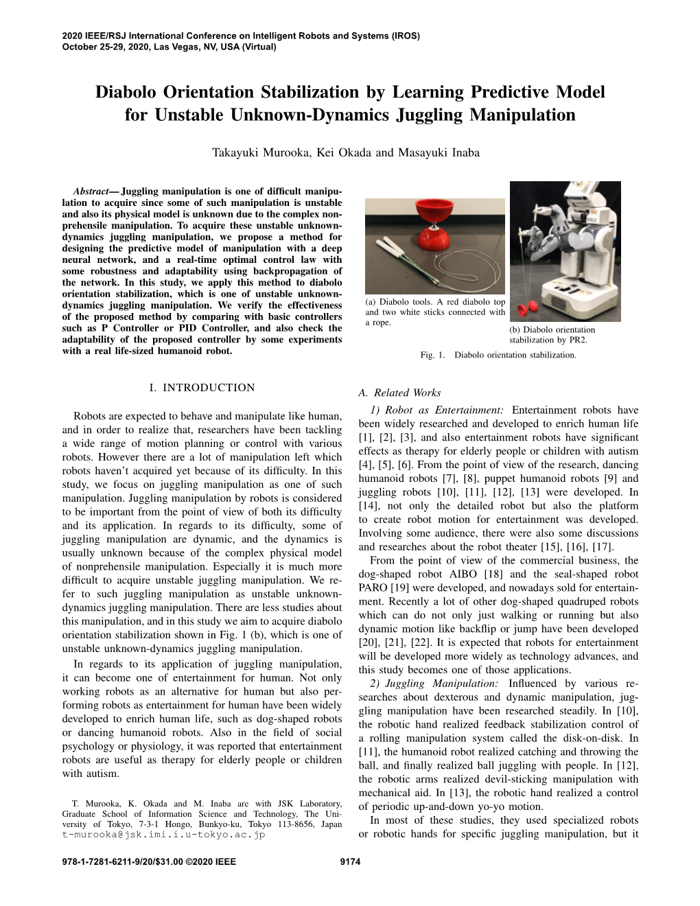 Diabolo Orientation Stabilization by Learning Predictive Model for Unstable Unknown-Dynamics Juggling Manipulation