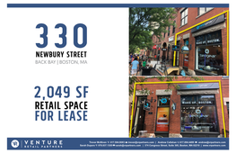 Newbury Street BACK BAY | BOSTON, MA 2,049 Sf Retail Space for Lease