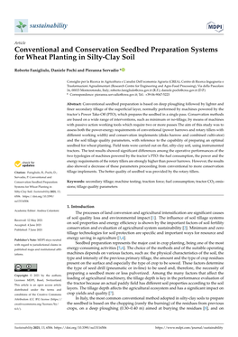 Conventional and Conservation Seedbed Preparation Systems for Wheat Planting in Silty-Clay Soil