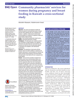 Community Pharmacists' Services for Women During Pregnancy and Breast Feeding in Kuwait