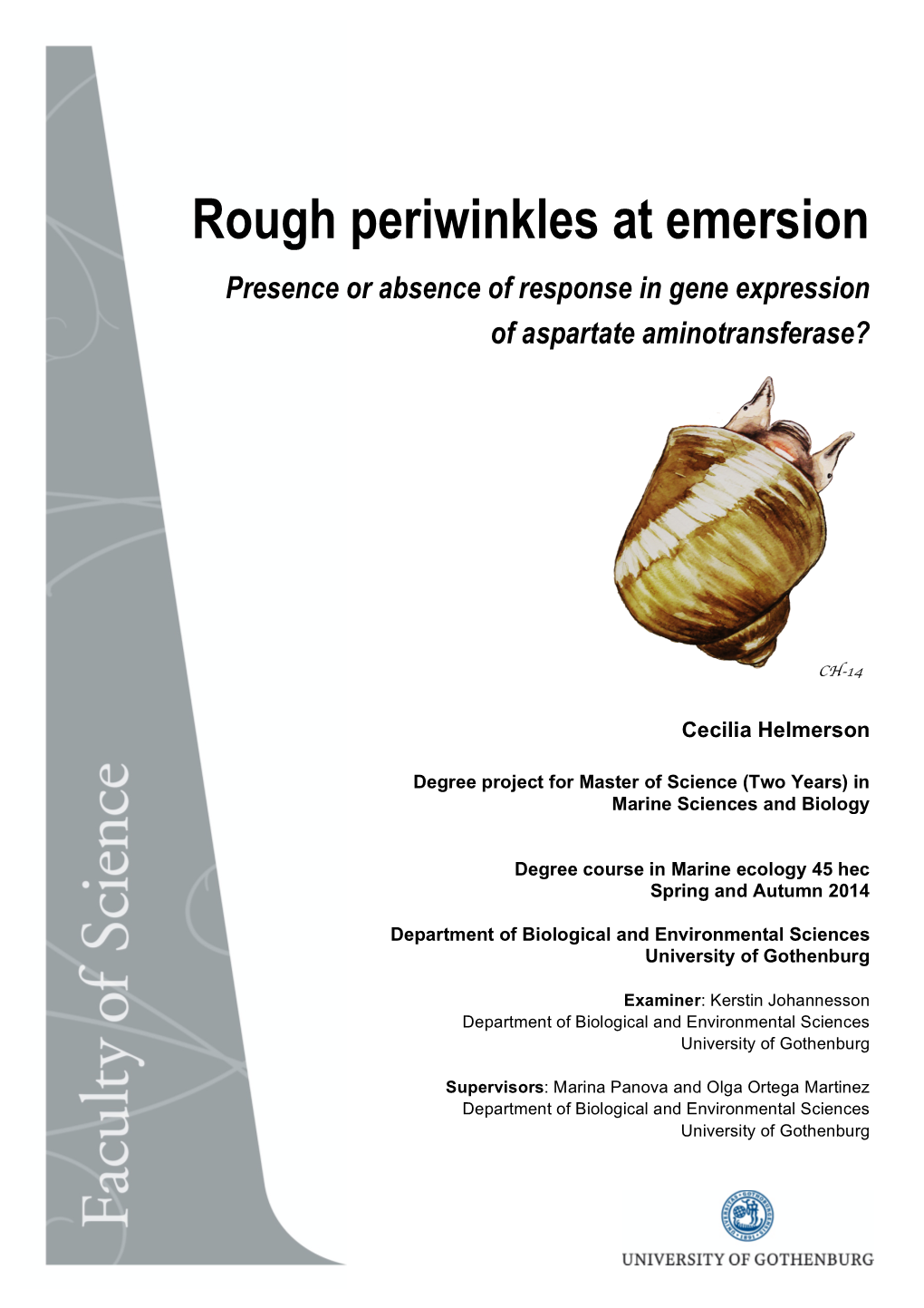 Rough Periwinkles at Emersion Presence Or Absence of Response in Gene Expression of Aspartate Aminotransferase?