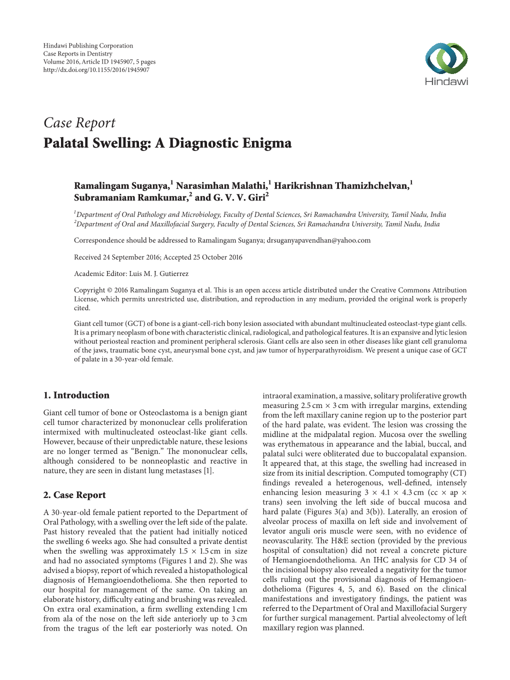 Palatal Swelling: a Diagnostic Enigma