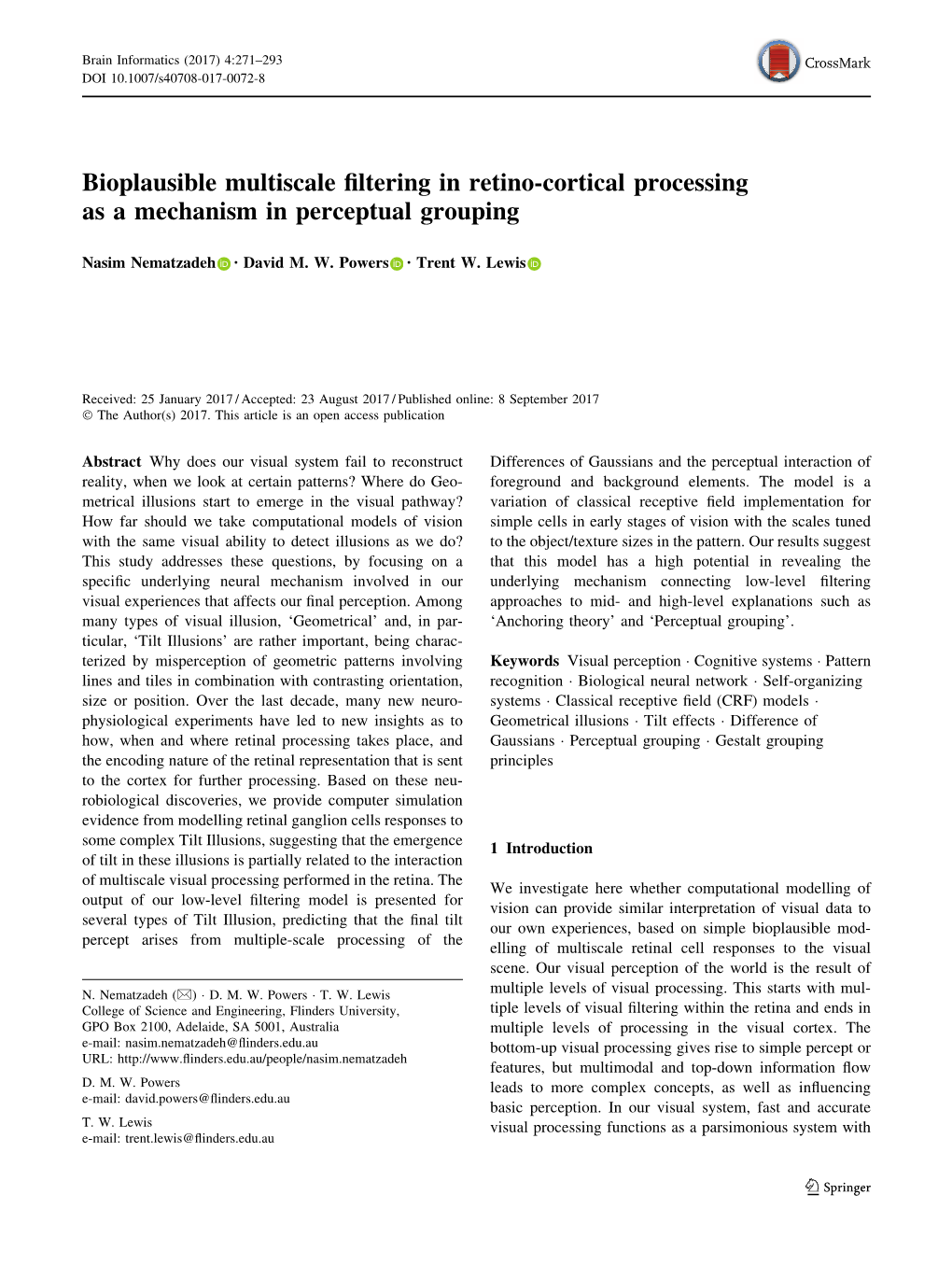 Bioplausible Multiscale Filtering in Retino-Cortical Processing As A