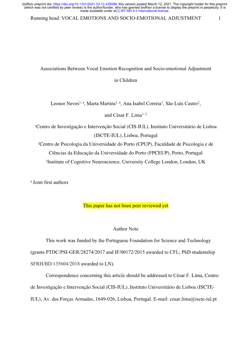 Associations Between Vocal Emotion Recognition and Socio-Emotional Adjustment