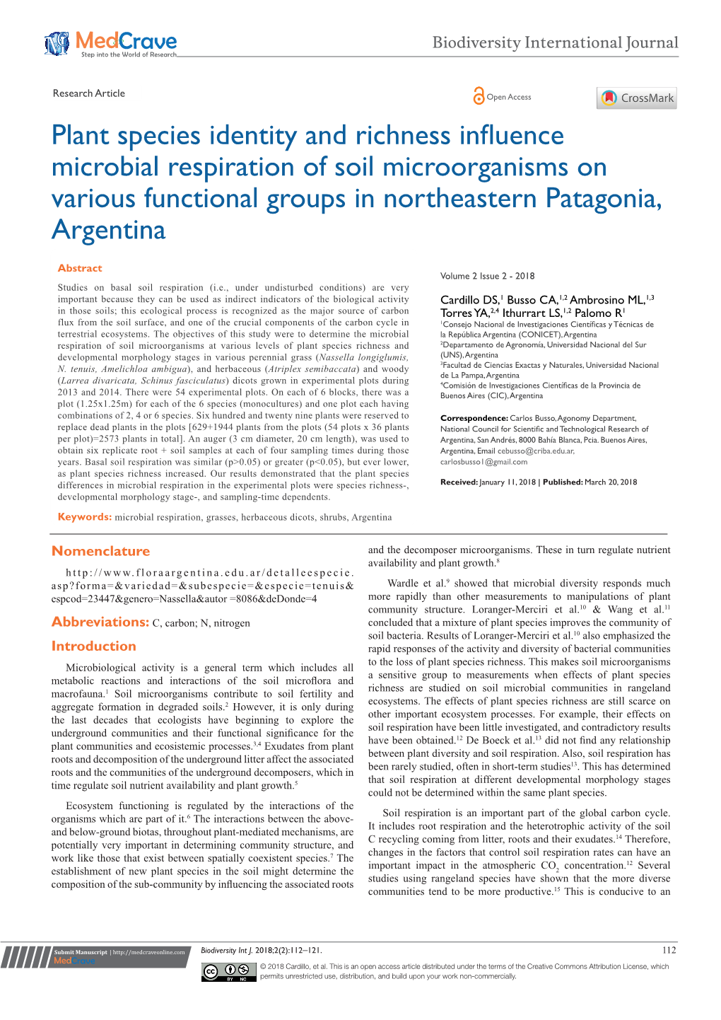 Plant Species Identity and Richness Influence Microbial Respiration of Soil Microorganisms on Various Functional Groups in Northeastern Patagonia, Argentina