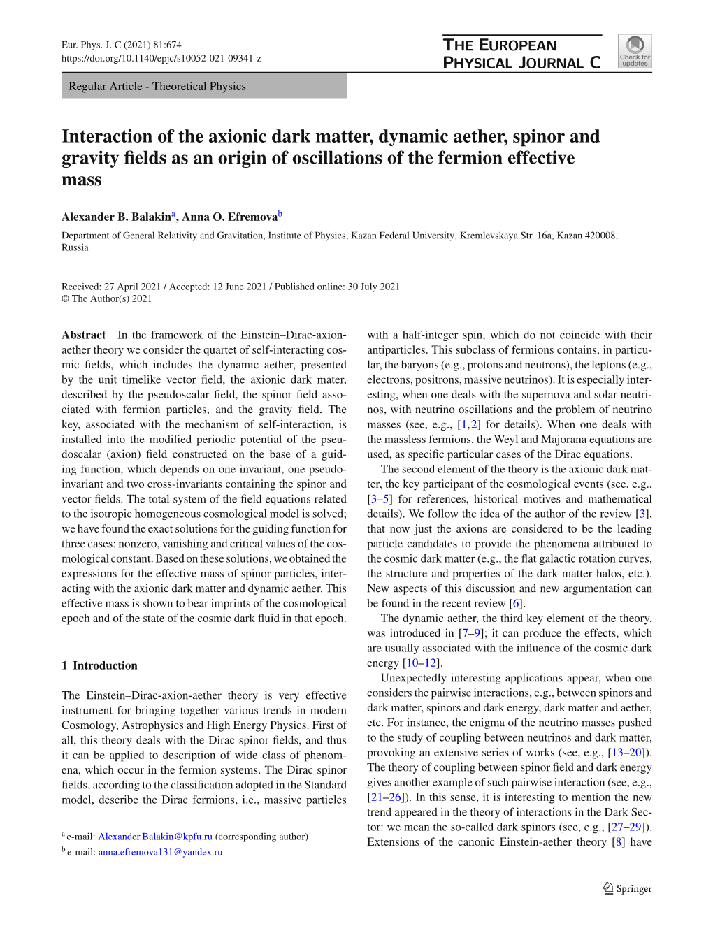 Interaction of the Axionic Dark Matter, Dynamic Aether, Spinor and Gravity ﬁelds As an Origin of Oscillations of the Fermion Effective Mass