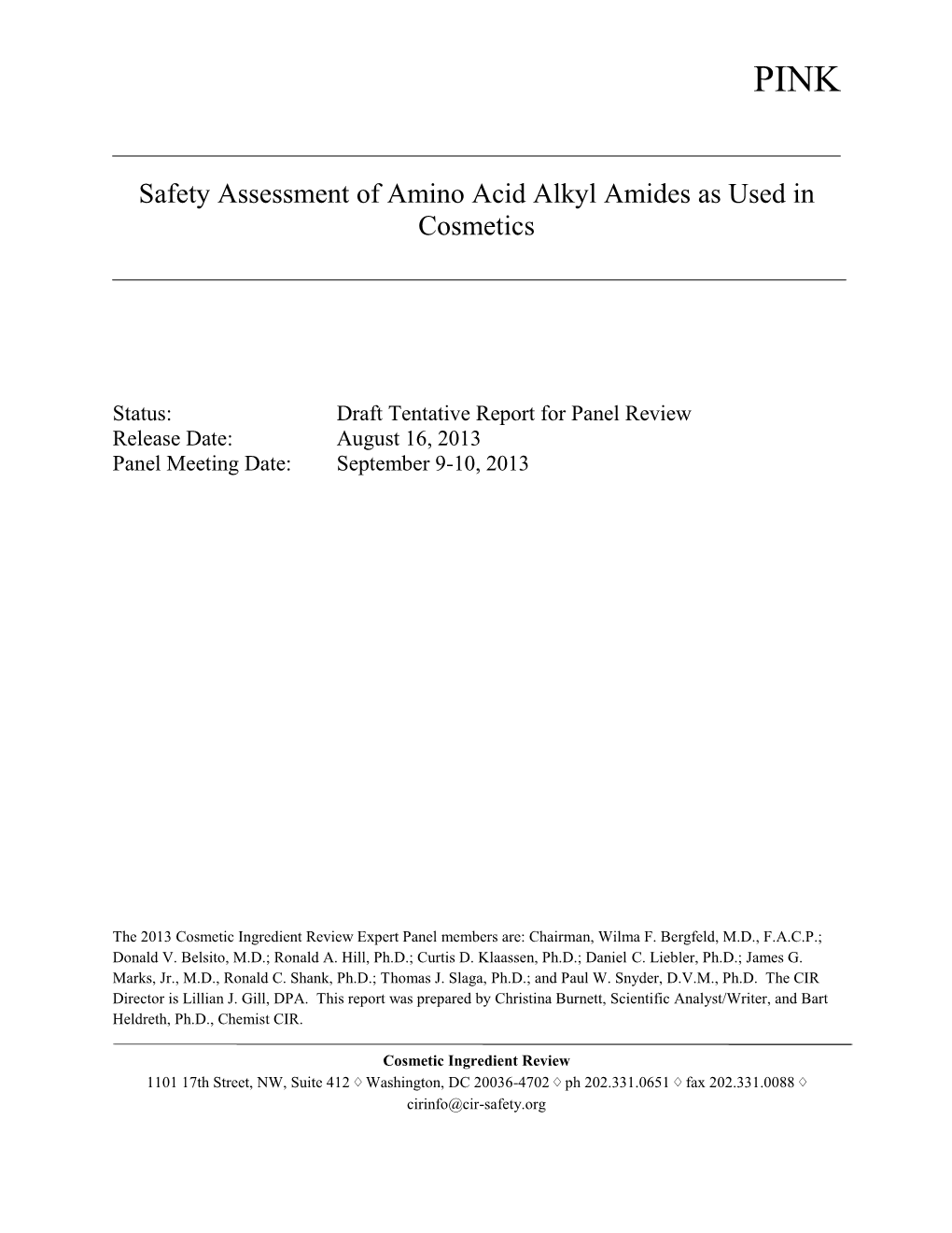 Safety Assessment of Amino Acid Alkyl Amides As Used in Cosmetics