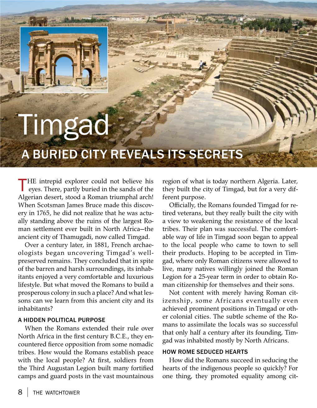 Timgad a BURIED CITY REVEALS ITS SECRETS