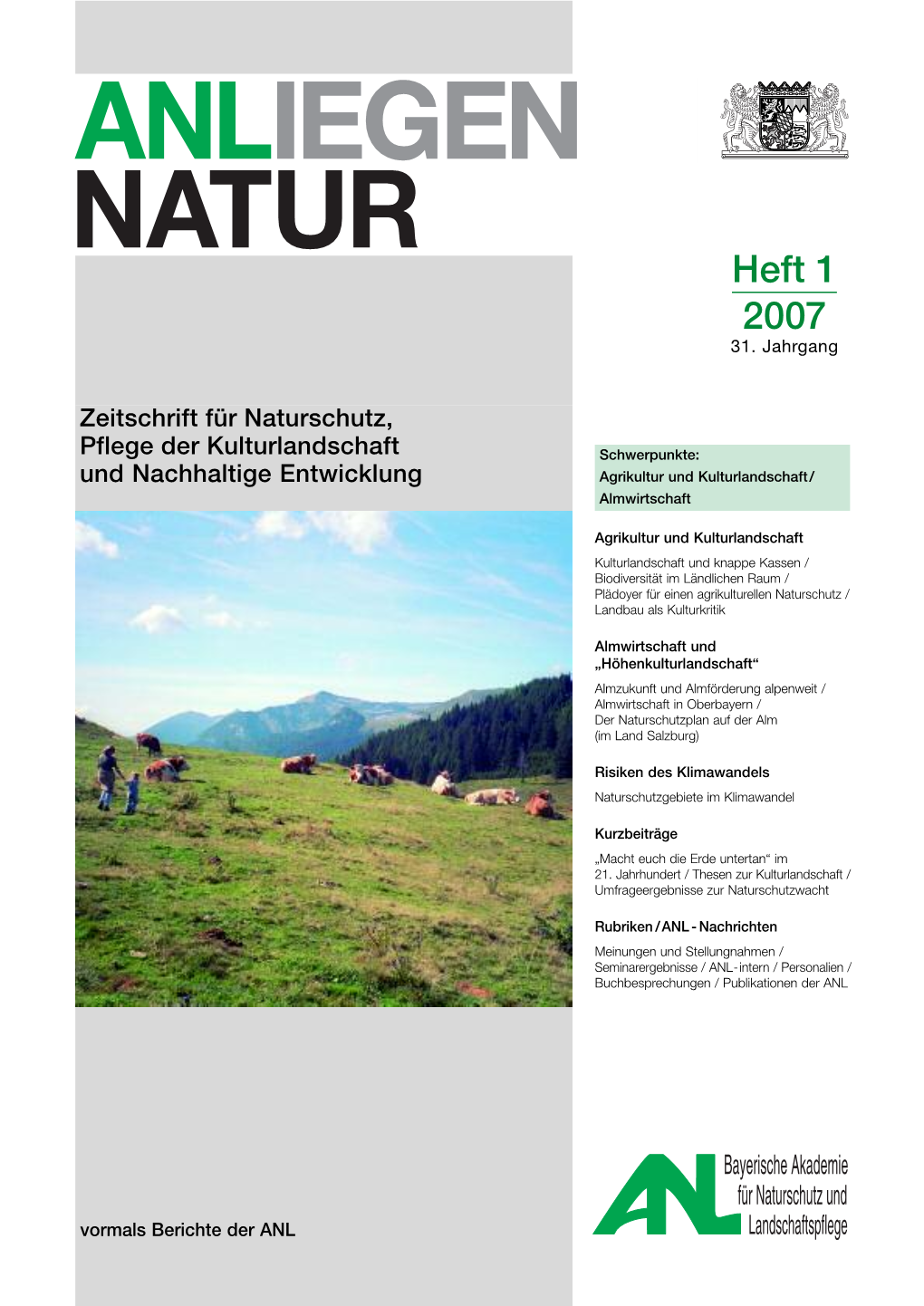 Anliegen Natur Heft 31/1