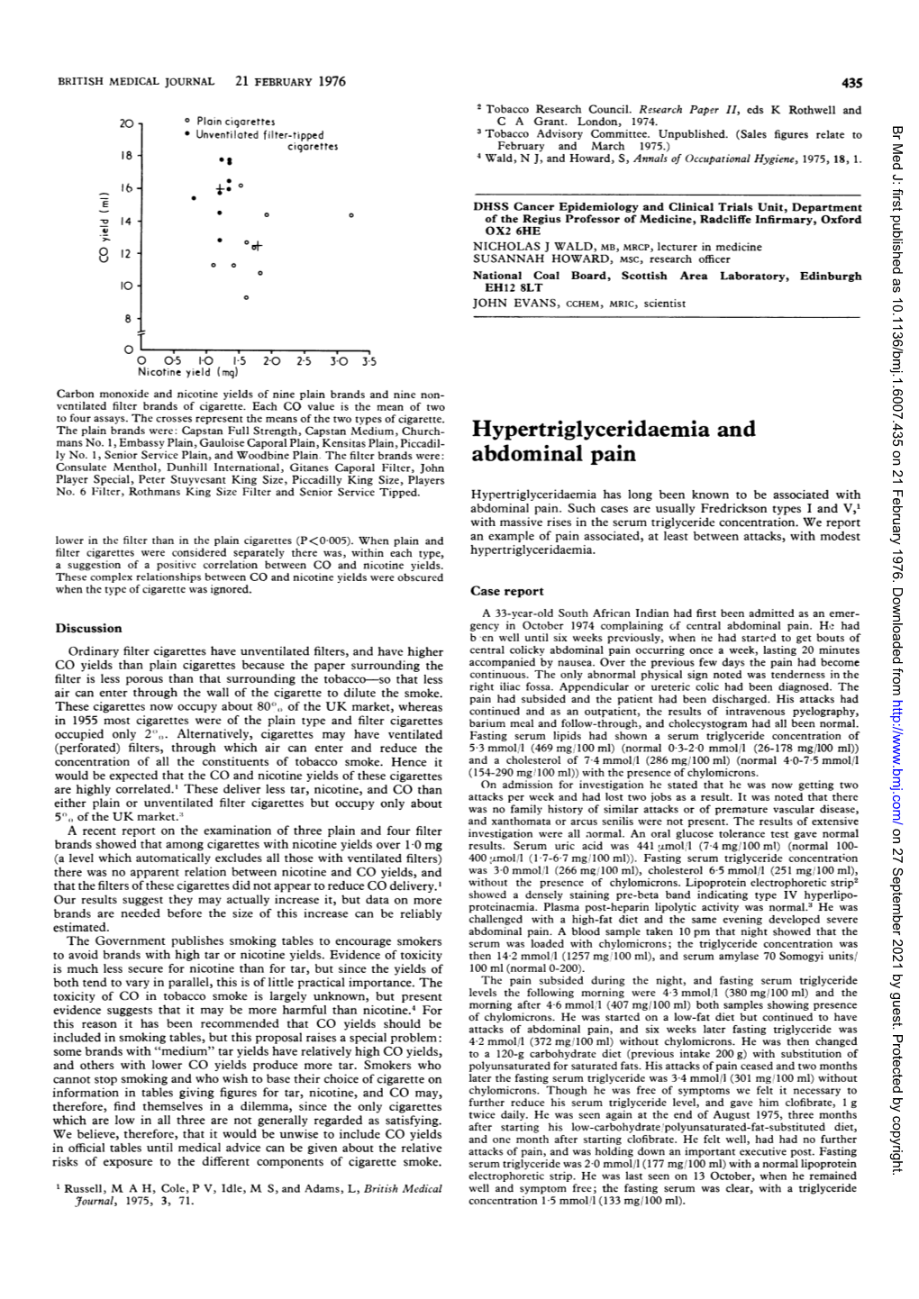 Hypertriglyceridaemia and Abdominal Pain