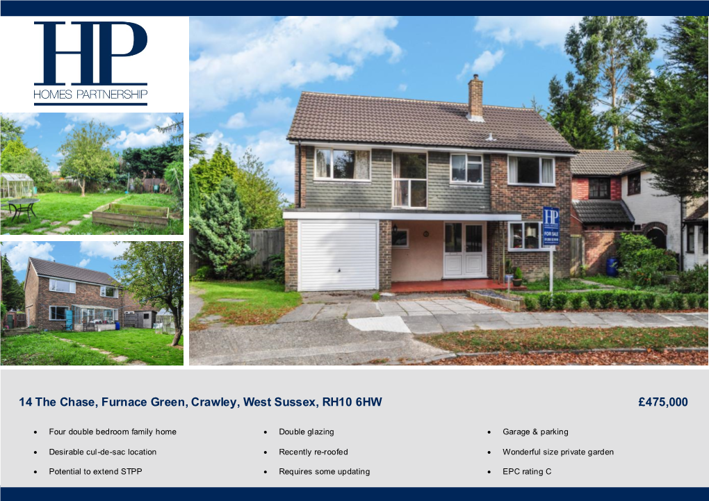 14 the Chase, Furnace Green, Crawley, West Sussex, RH10 6HW £475,000