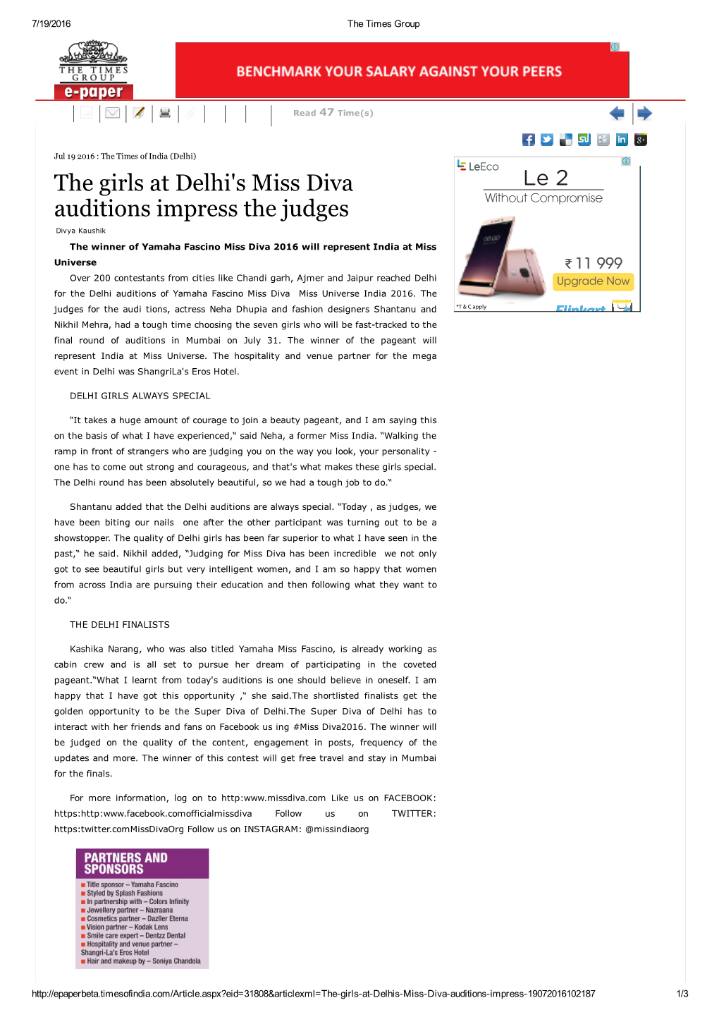 The Girls at Delhi's Miss Diva Auditions Impress the Judges