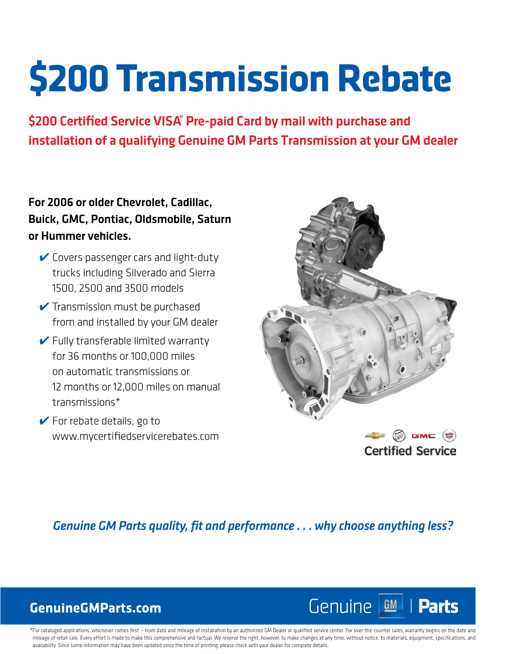 $200 Transmission Rebate