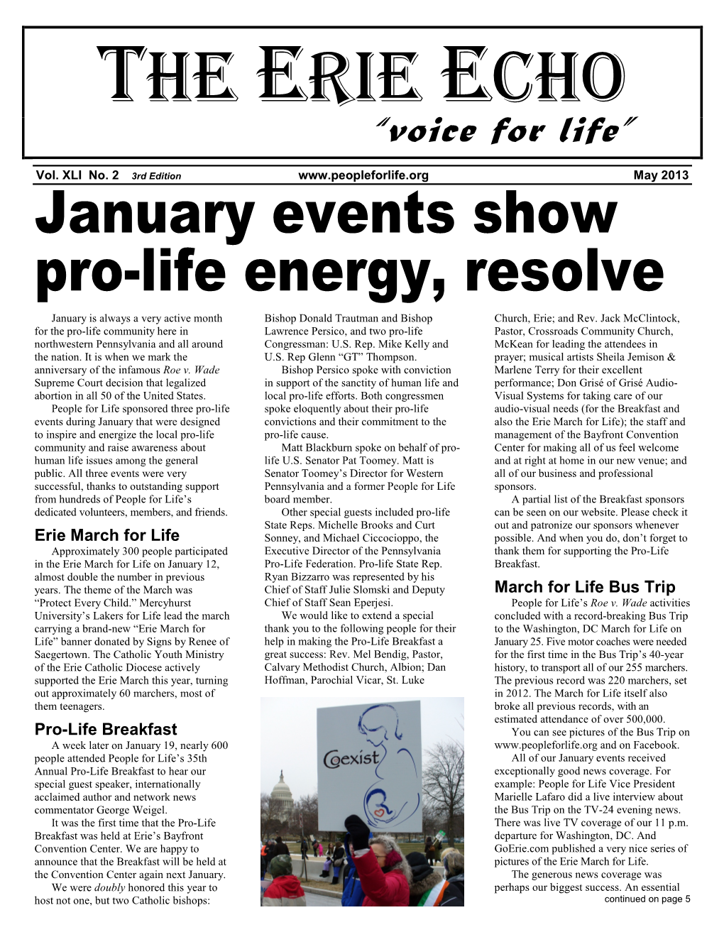THE ERIE ECHO “Voice for Life”