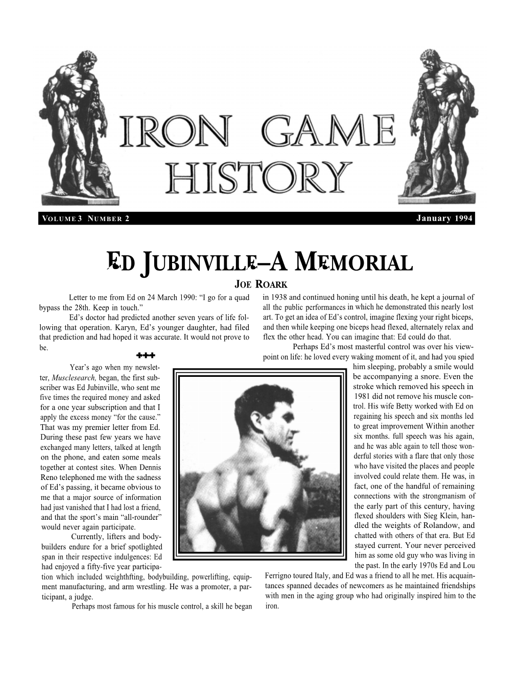 Ed Jubinville–A Memorial