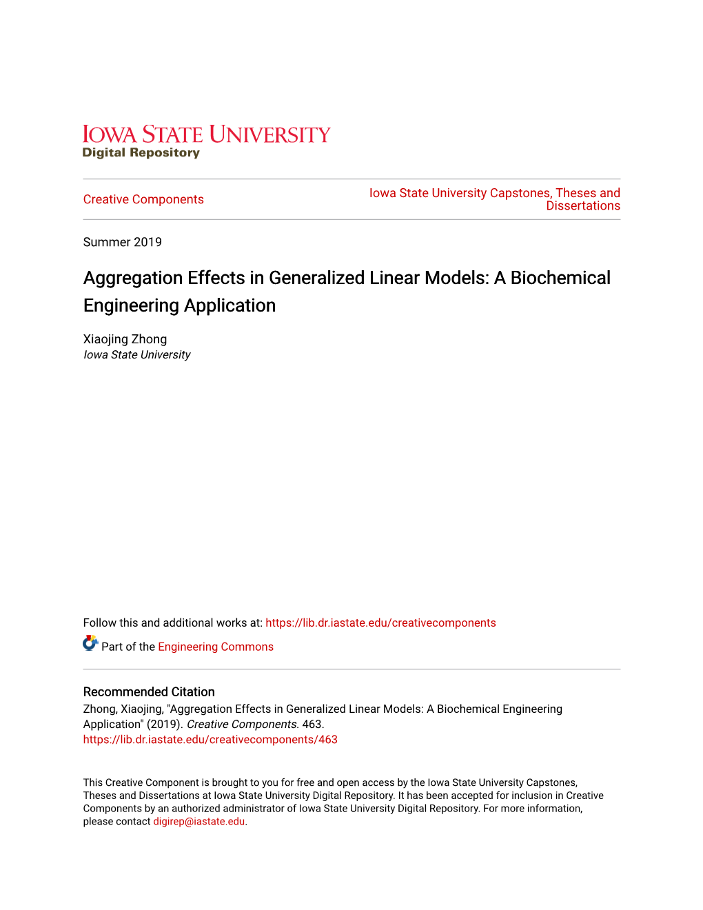 Aggregation Effects in Generalized Linear Models: a Biochemical Engineering Application