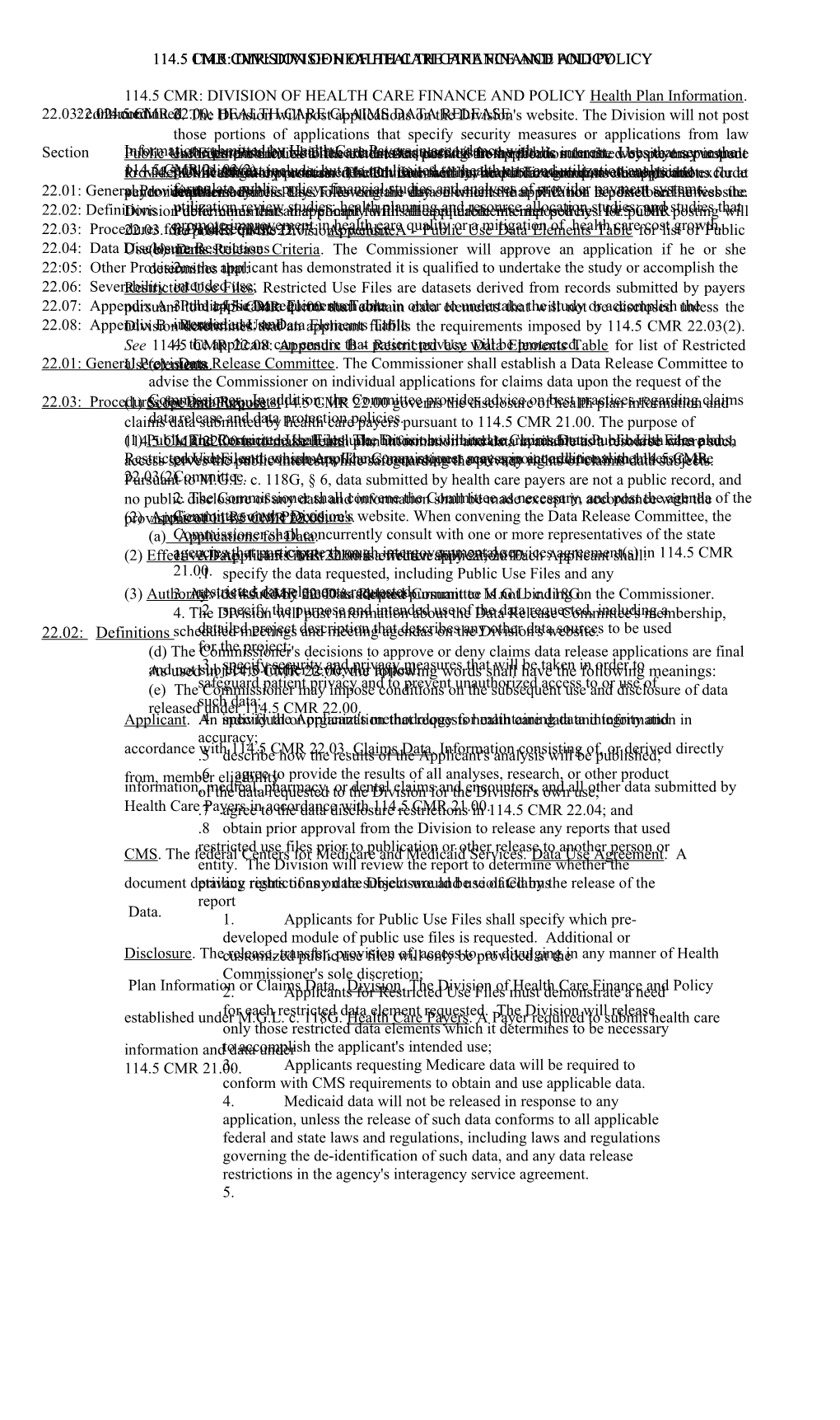 114.5 Cmr: Division of Health Care Finance and Policy s1