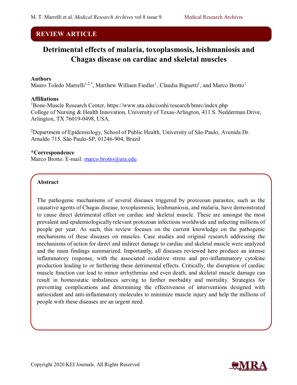 Detrimental Effects of Malaria, Toxoplasmosis, Leishmaniosis and Chagas Disease on Cardiac and Skeletal Muscles