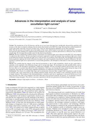 Advances in the Interpretation and Analysis of Lunar Occultation Light Curves